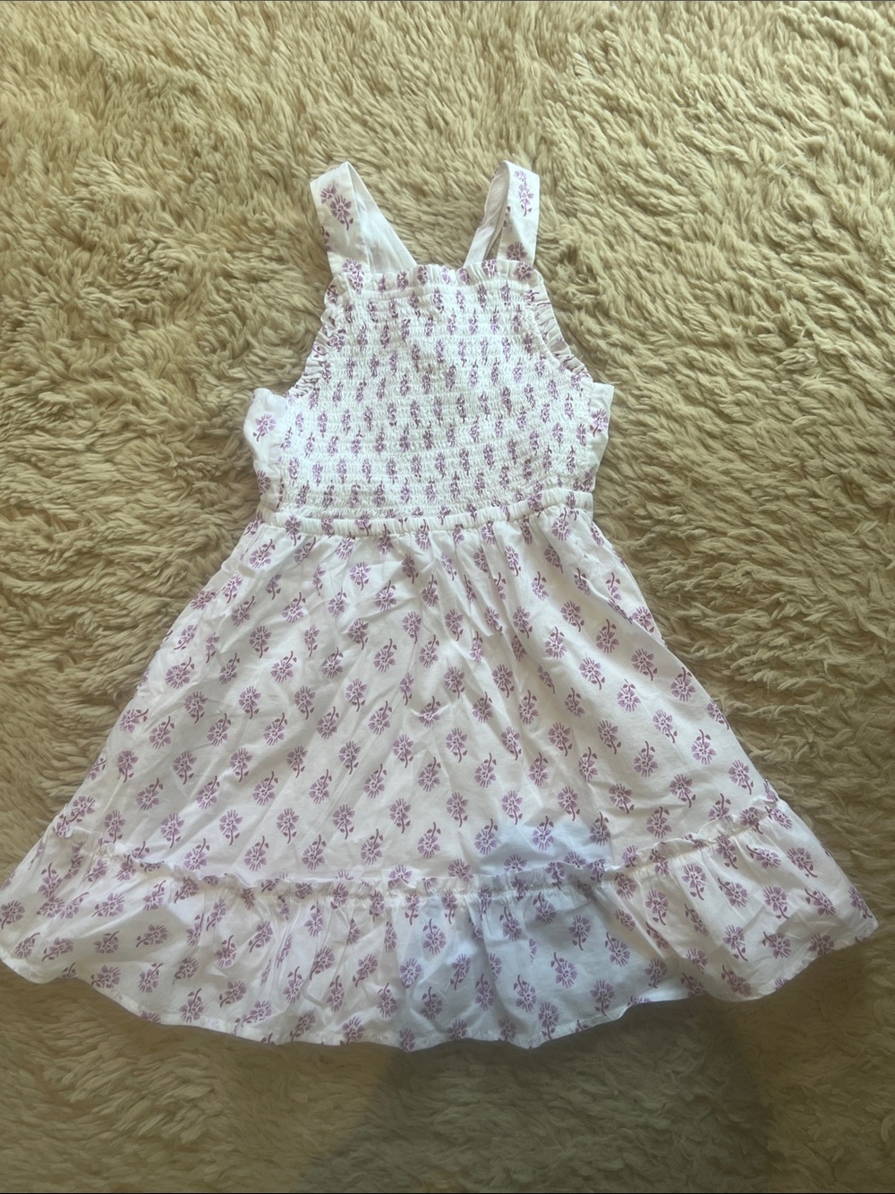 NWOT- Crewcuts White Sundress with Purple Floral Print 🪻